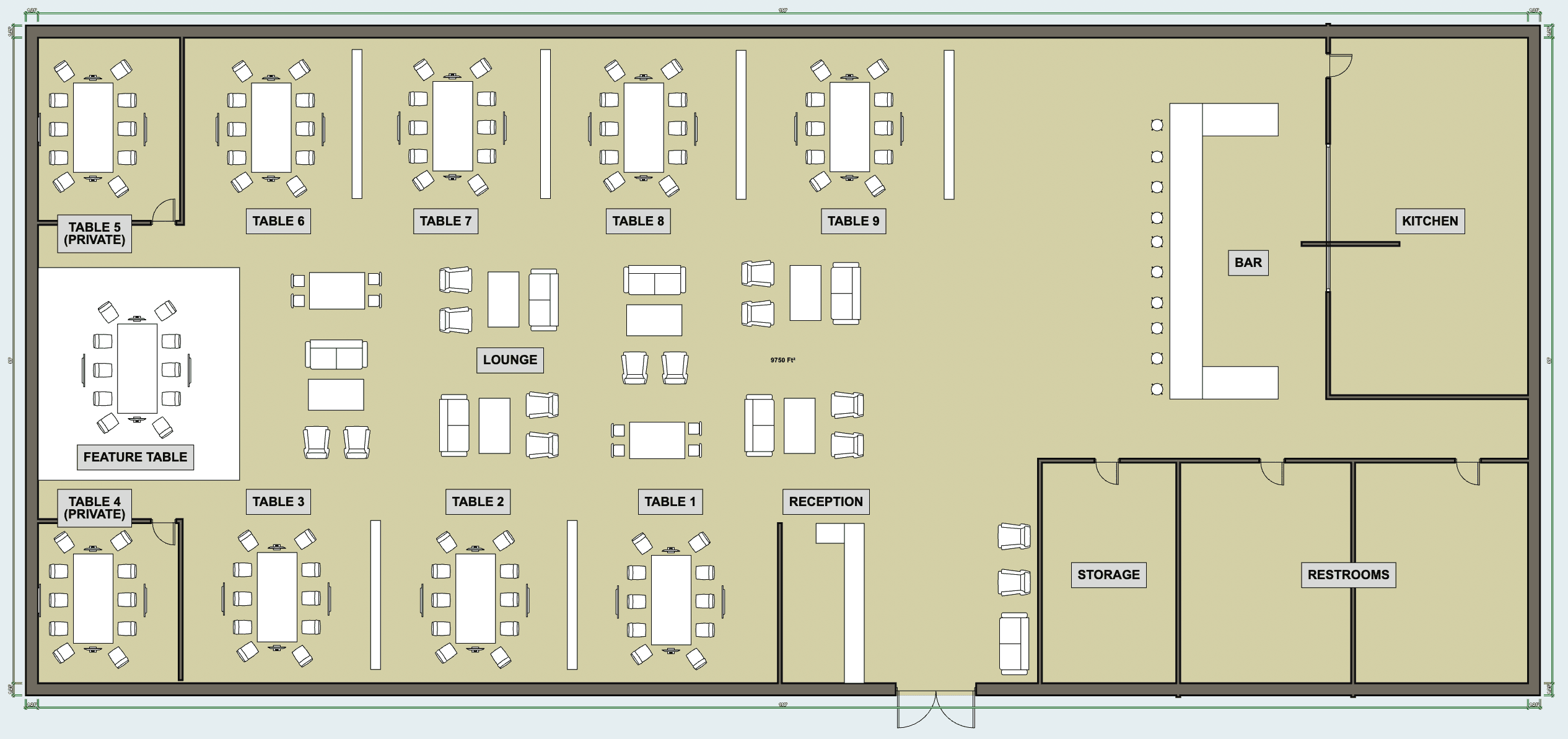 A look toward Showdown Social and a network of rooms